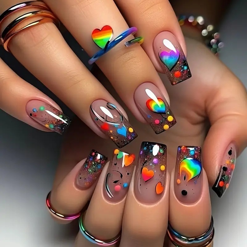 Nail Extension Tips - 24 pçs/set médio longo quadrado unhas