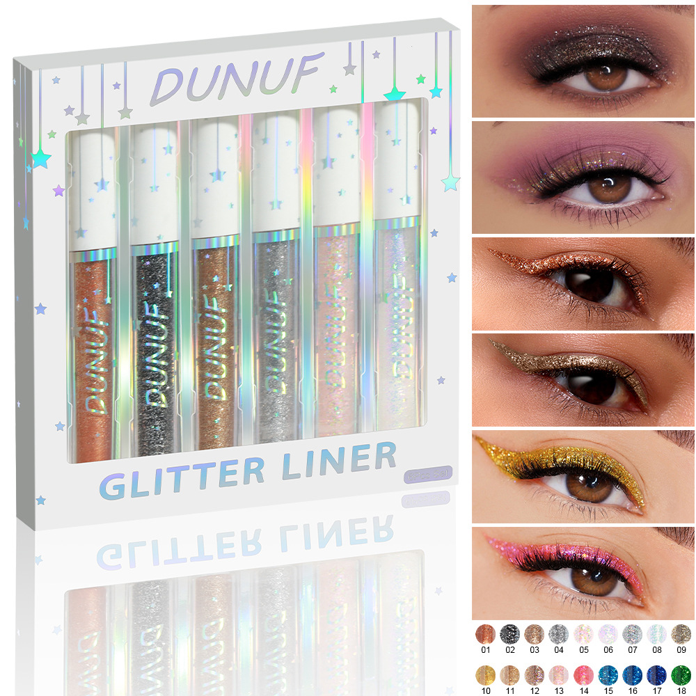 Beauty Makeup Events - Conjunto de delineador com glitter, 6