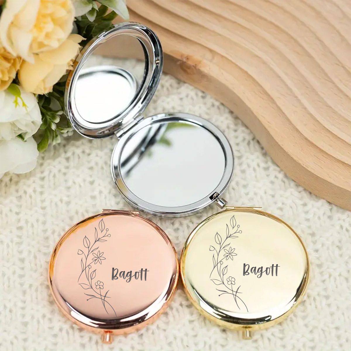 Beauty Makeup Names - Espelho de maquiagem personalizado com nome,