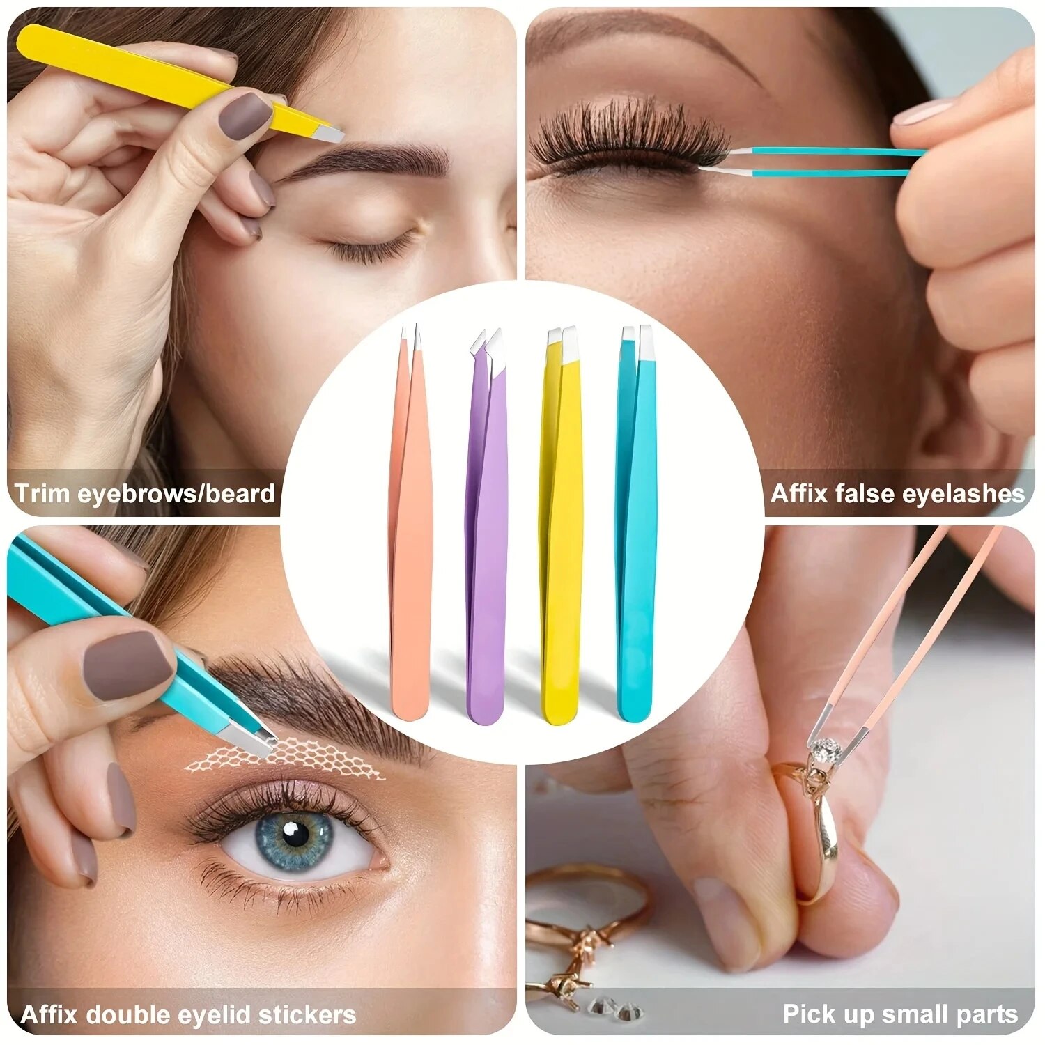 Beauty - Makeup - Eyes - Pinça Colorida para Sobrancelhas, Removedor de