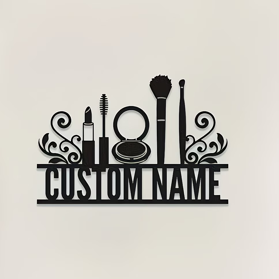 Beauty Makeup Names - Decoração de Parede em Metal Personalizada