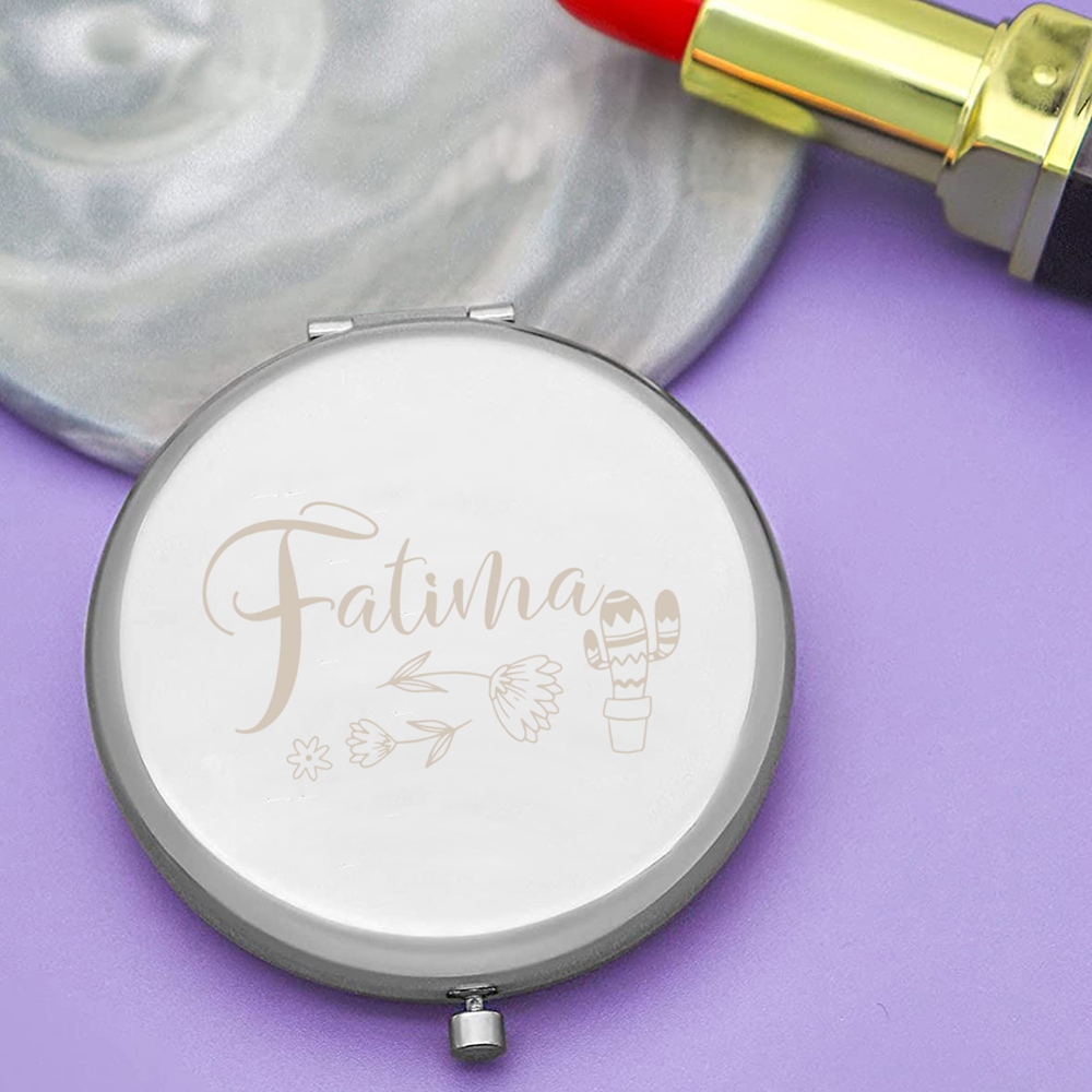 Beauty Makeup Names - Espelho de Maquiagem Dourado Personalizado com