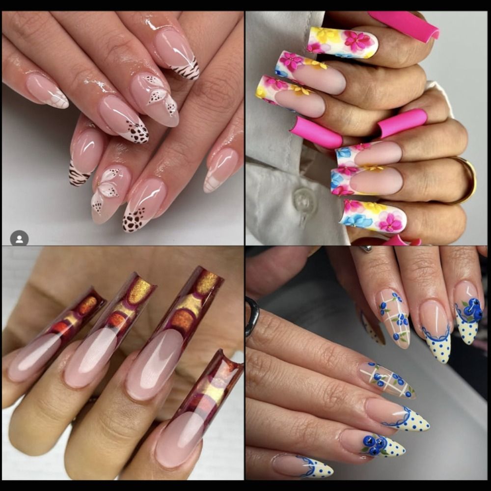 Nail Extension Tips - 140 Peças, 14 Tamanhos, Moldes Duplos