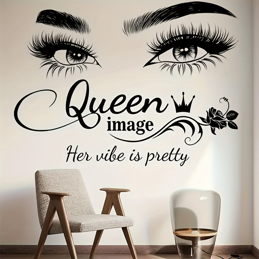 Beauty And Makeup Studio - Adesivo de parede com coroa de