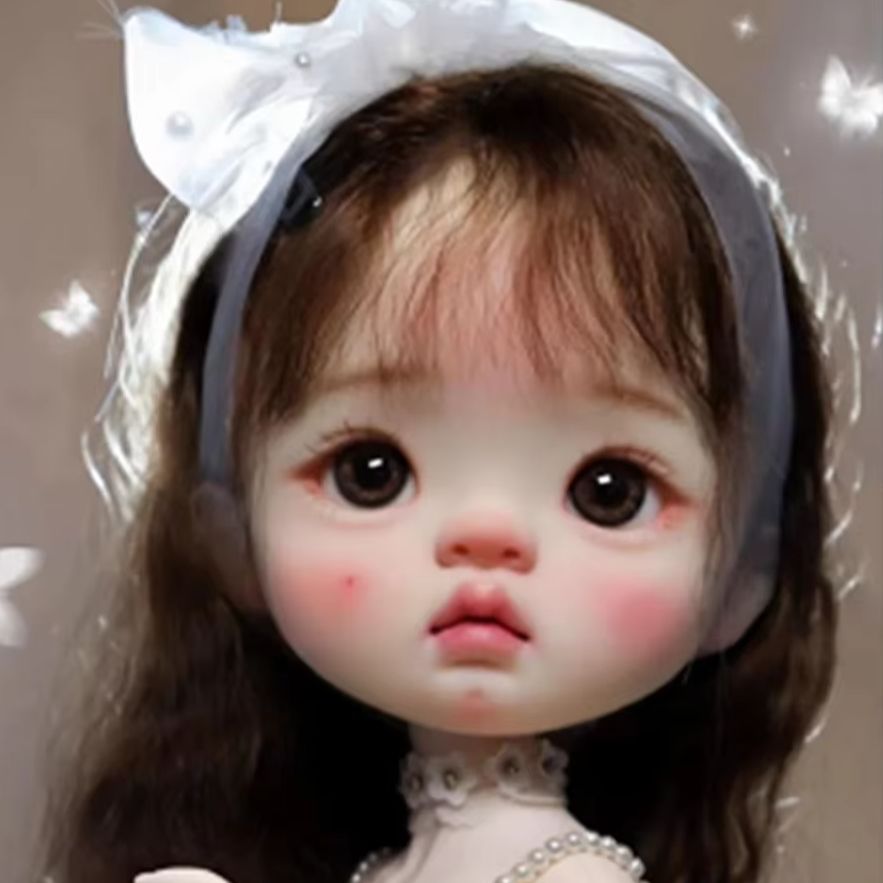 Beauty Makeup Girl - Cabeça de Boneca de Resina Amber