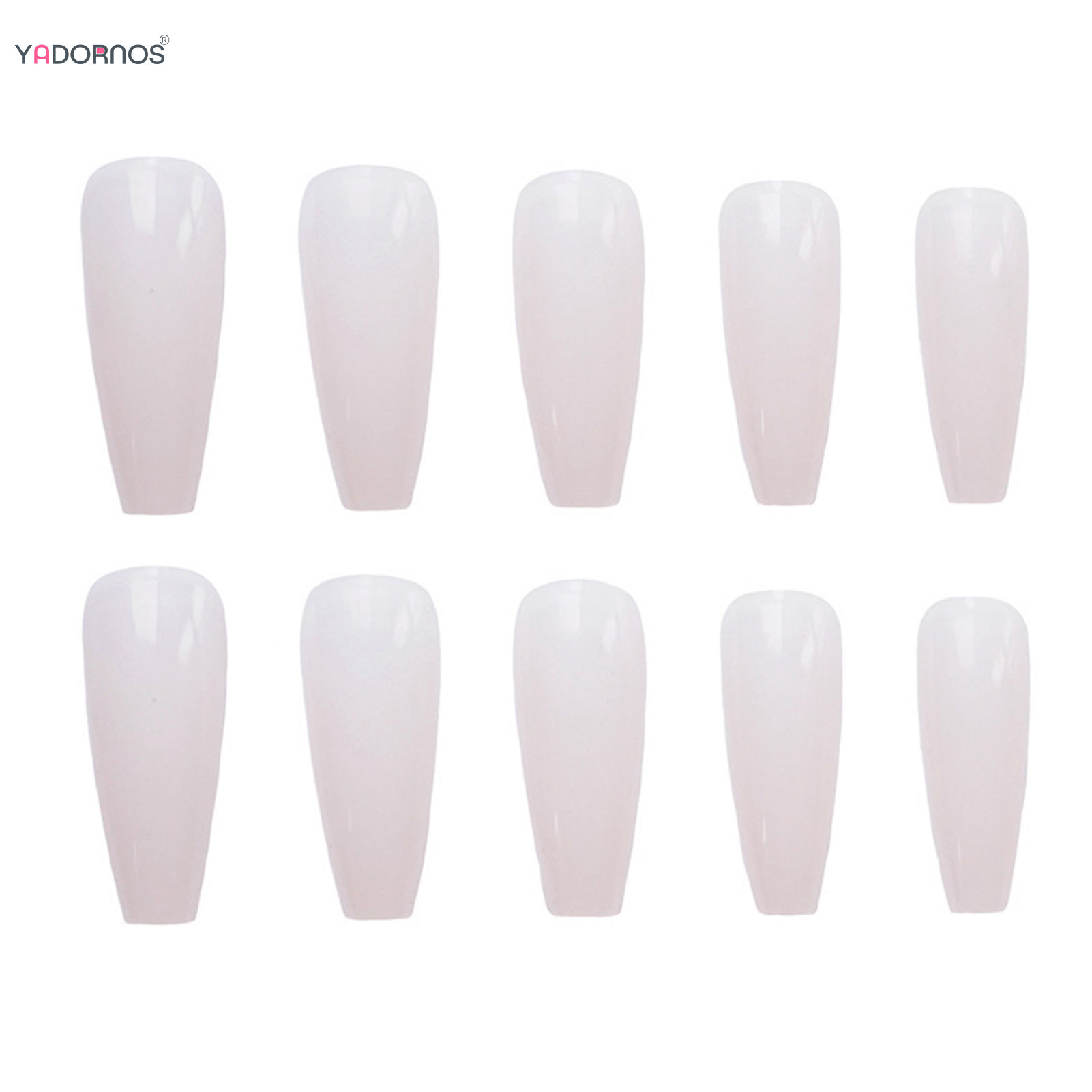 Cor nude longo ballet unhas fa - Nail Extension Tips avaliação e preço