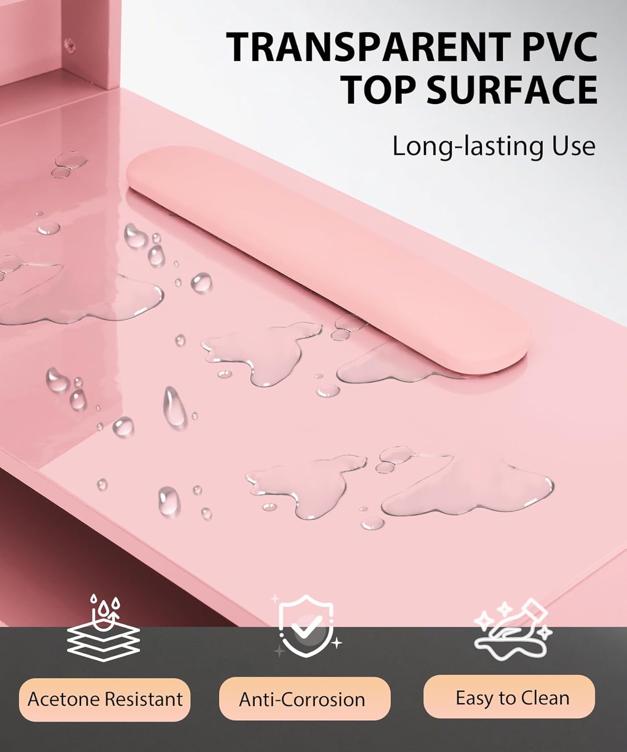 Mesa de Unhas Rosa para Técnic - Beauty Makeup Table avaliação e preço