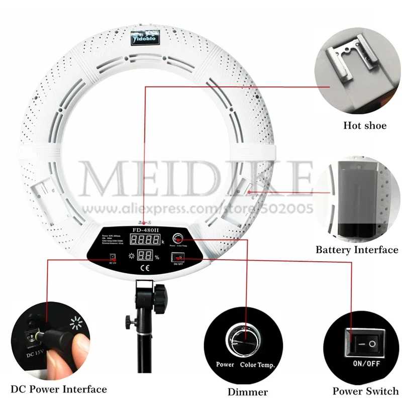 Yidoblo 96W Ring Light FD-480  - Beauty And Makeup Studio avaliação e preço