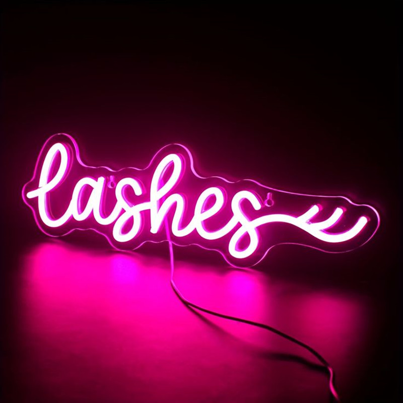 Rosa led cílios sinal de néon  - Beauty And Makeup Studio avaliação e preço