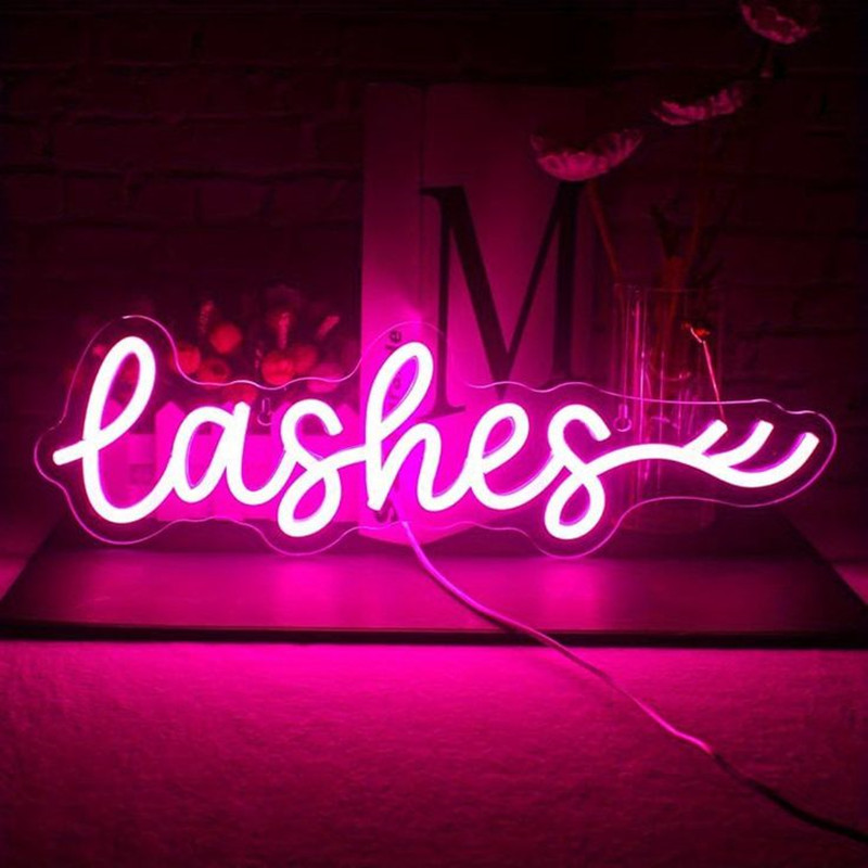 Rosa led cílios sinal de néon  - Beauty And Makeup Studio avaliação e preço