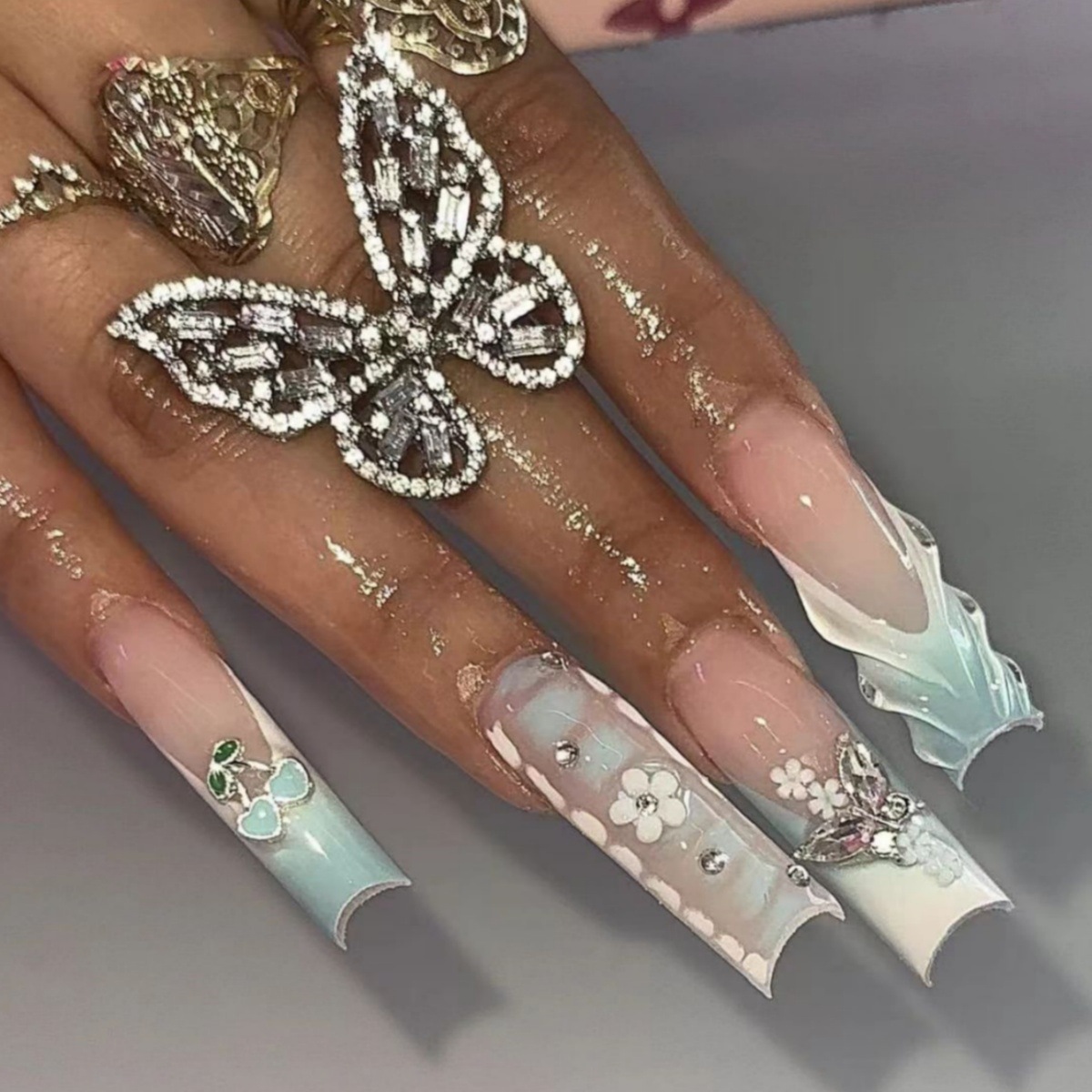 24 pçs flor imprensa em unhas  - Nail Extension Tips avaliação e preço